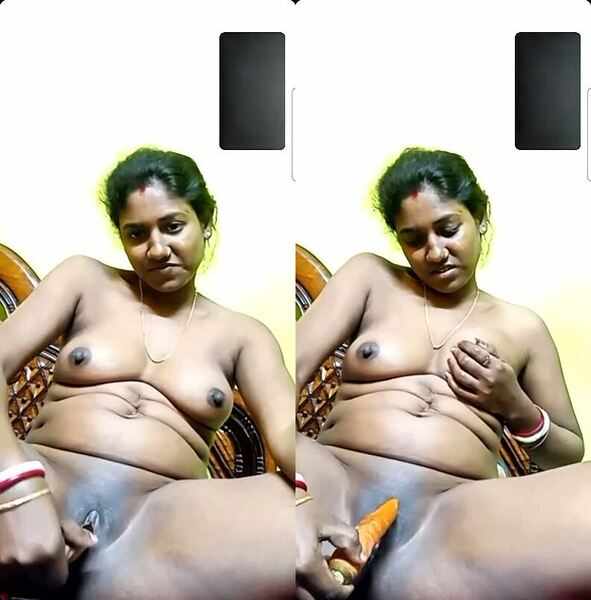 Amateur village horny hornyindian bhabhi fingering with carrot